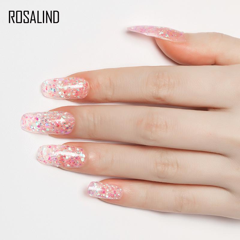 ROSALIND 15ml Γυαλιστερό Poly Nail Gel 6 χρωμάτων Quick Builder Extension UV λάμπα