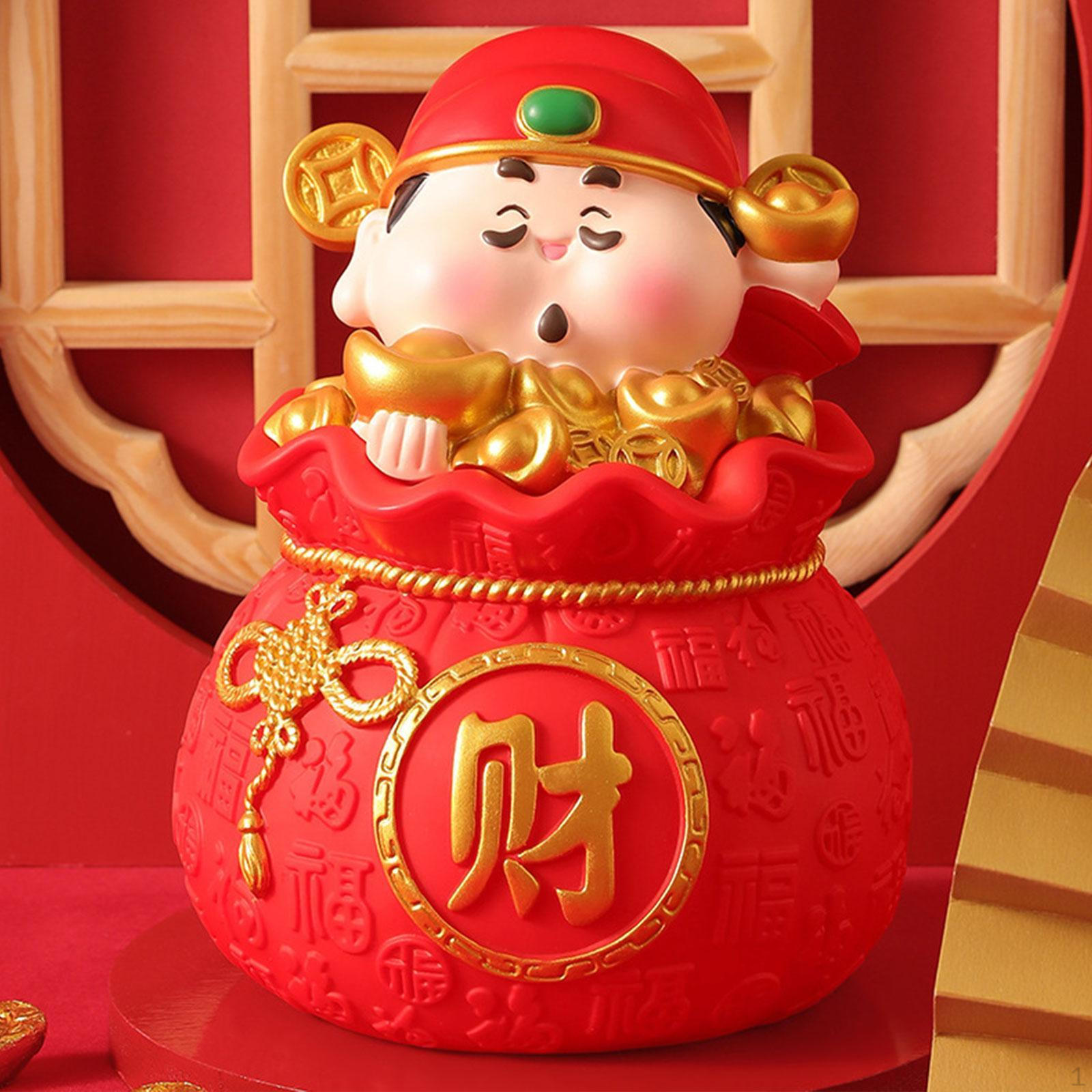 

Копилка Цай Шэнь, китайская статуя бога богатства, настольная фигурка, украшение фэншуй, копилка для монет Style A