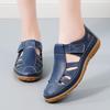 Women's Handmade Retro Cowhide Sandals with Soft Sole & Velcro Closure