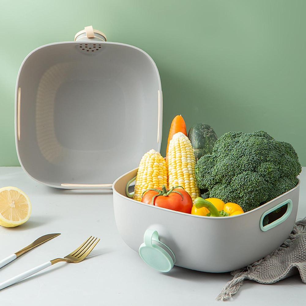 Multi-Functional Draining Basket, Vegetable Washing Basin, Rice Washing Bowl, Large Capacity Non Slip Fruit Washing Basket For Kitchen