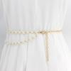 Women Elegant Pearl Chain Belt Thin Waist Gold Metal Belts For Girls Lady Sweet Korean Dress Waistbands Straps Accessories