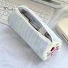 Decorative Pencil Case Strawberry Cake Roll Case, Large Capacity Cylindrical Pen Pouch, Girlish Desk Accessory Cute Stationery Storage Bag for