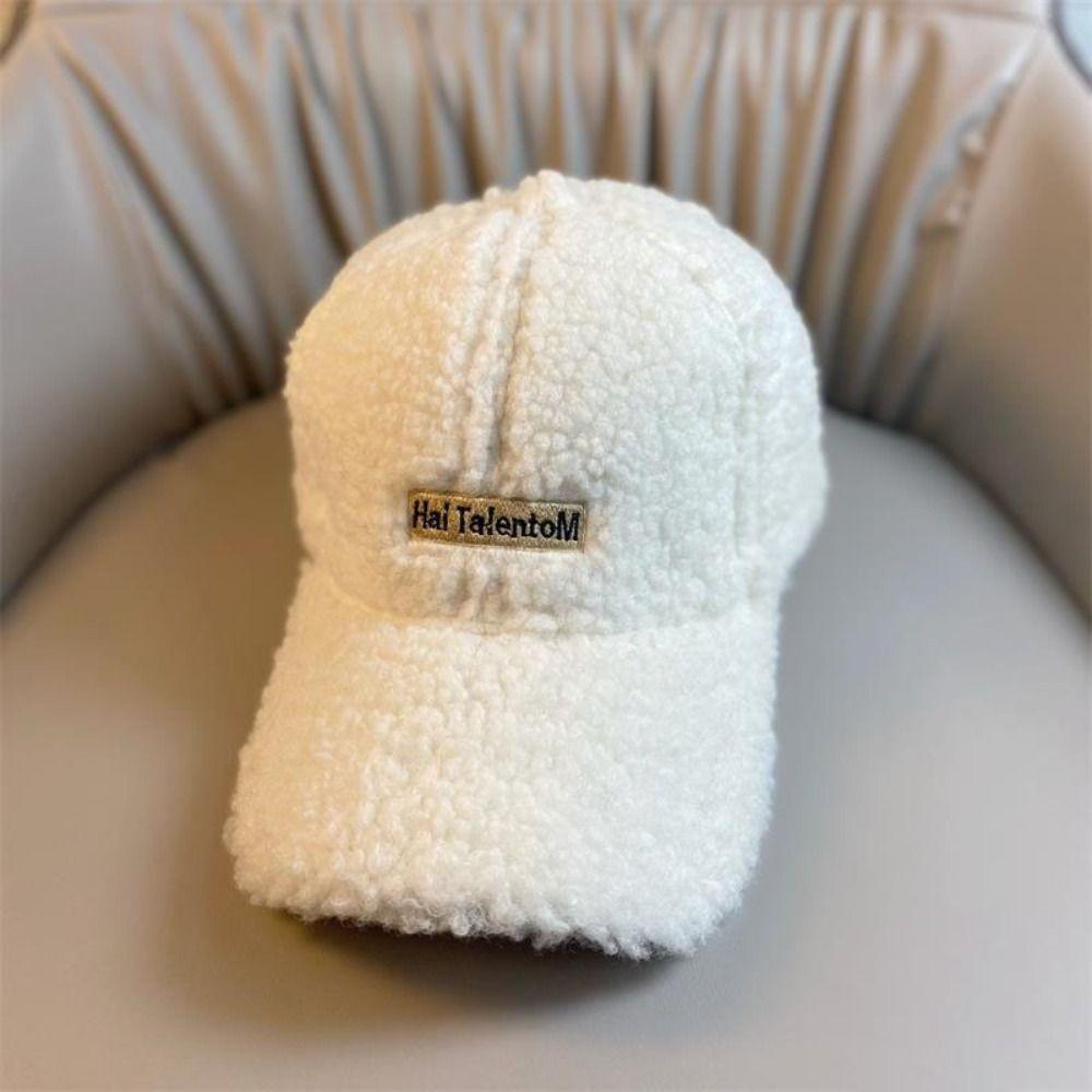 Imitation Lamb Wool Girls Plush Cap Cold-proof Ladies Bonnet Casual Warm Beanies Hat Outdoor Sport