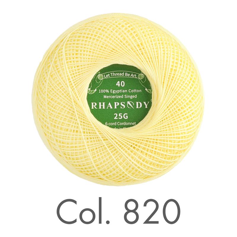 Rhapsody Premium Cotton Crochet Thread Size 40 for Tatting Needlepoint Knitting Bobbin Lace Quilting Sewing Mercerized