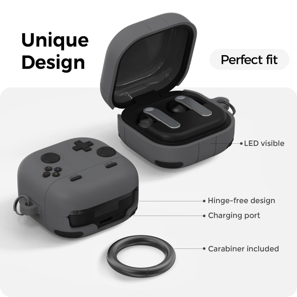 Game Case for Samsung Galaxy Buds 4 Pro/4 Protective Silicone Case with Carabiner & Cleaning Kit for Samsung Galaxy Buds 4/4 Pro