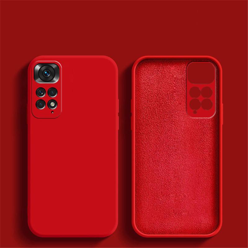 Original Liquid Silicone Phone Case For Xiaomi Redmi Note 12 11 10 Pro 11S 10S A1 10C 10A Poco X4 X3 NFC M5 M4 M3 Pro 4G 5G Shockproof Square Cover