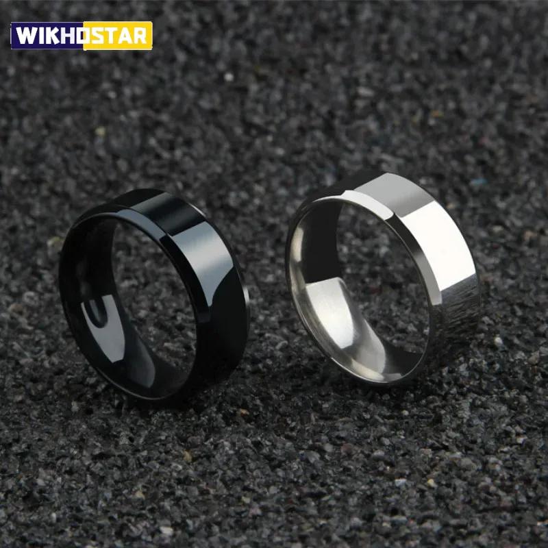 Charm Jewelry Ring for Men Women Stainless Steel Black Rings Wedding Engagement Band Quality Matte Male Jewelry