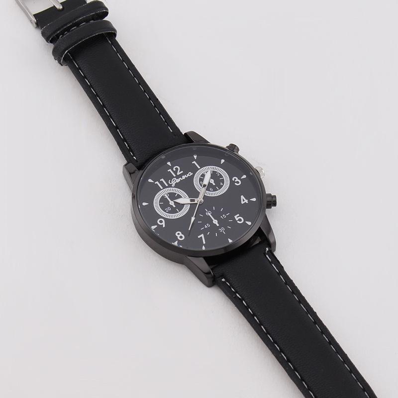 Fashion Digital Three Eyes Men's Watch Men's Watch Belt Quartz