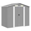 vidaXL Gartenschuppen Grau Metall 204 X 132 X 186 Cm