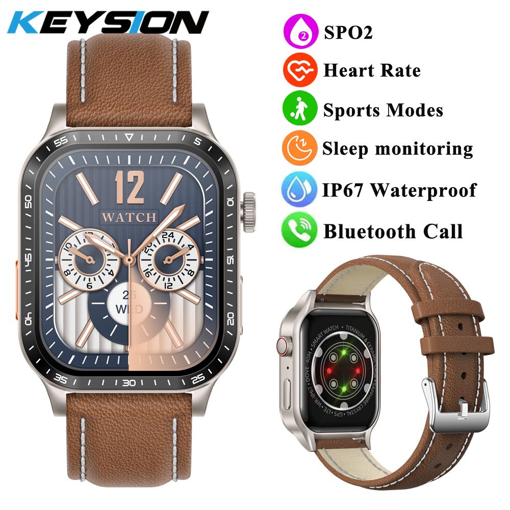 2,04" Großer Bildschirm Outdoor Smartwatch Herzfrequenz Blutsauerstoff Wasserdicht Quadratisch Sport Bluetooth Anruf Smartwatch für IOS Android