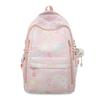 FANDARE Women's Star Pattern Backpack, A4 Size, Large Capacity, Lightweight and Cute, Perfect for School, Field Trips, and Trips, Pink