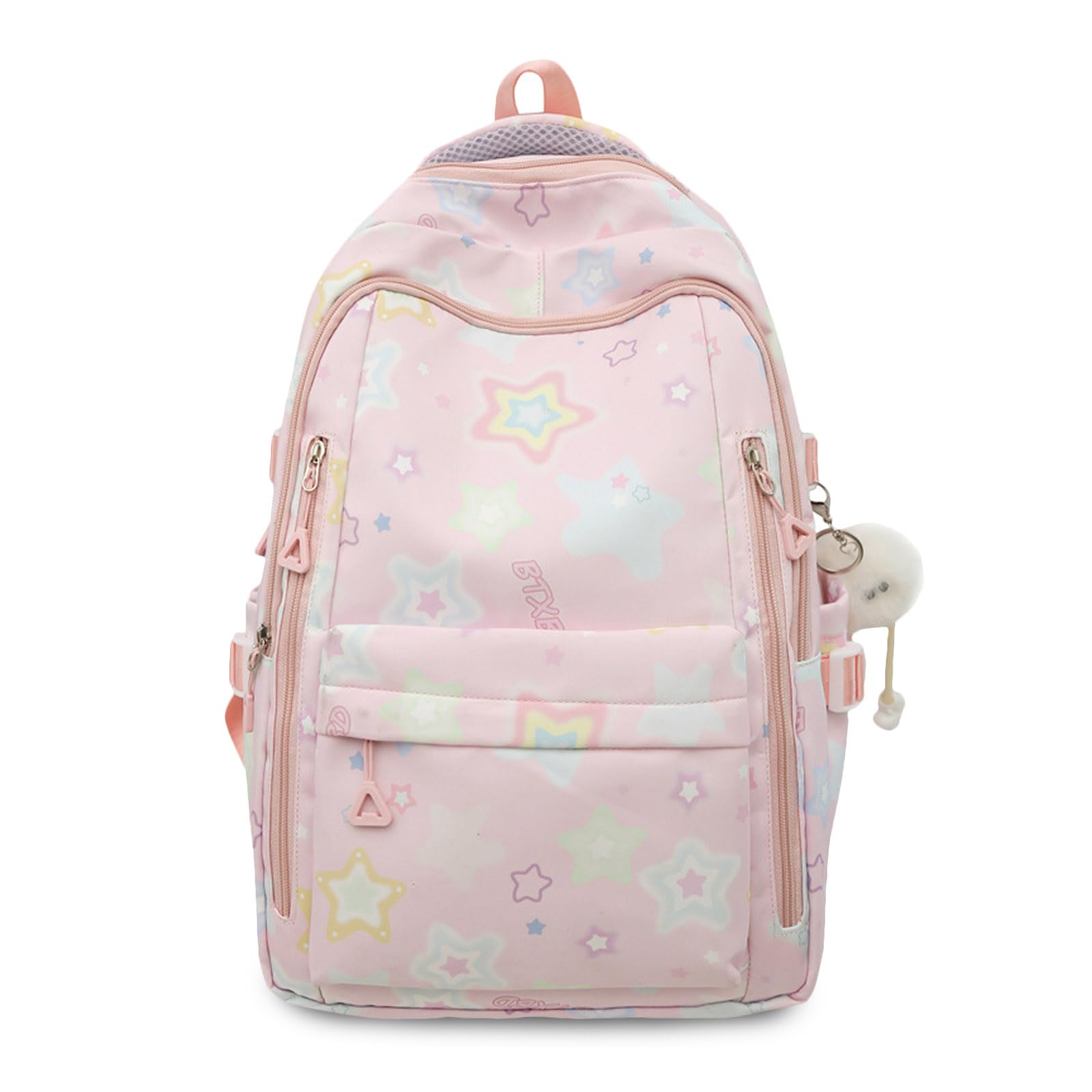 

FANDARE Women s Star Pattern Backpack, A4 Size, Large Capacity, Lightweight and Cute, Perfect for School, Field Trips, and Trips, Pink