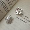 925 Sterling Silver Vintage Earrings For Women Trendy Simple Pearl Flower Earring Jewelry Prevent Allergy Party Accessories
