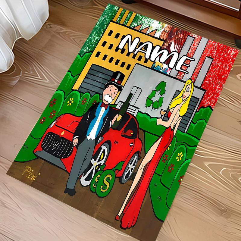Custom personalization Mr. Monopoly Print Area Rug - Soft, Washable Non-Slip Indoor Mat,Living Room,Home&Office Decorative Rug