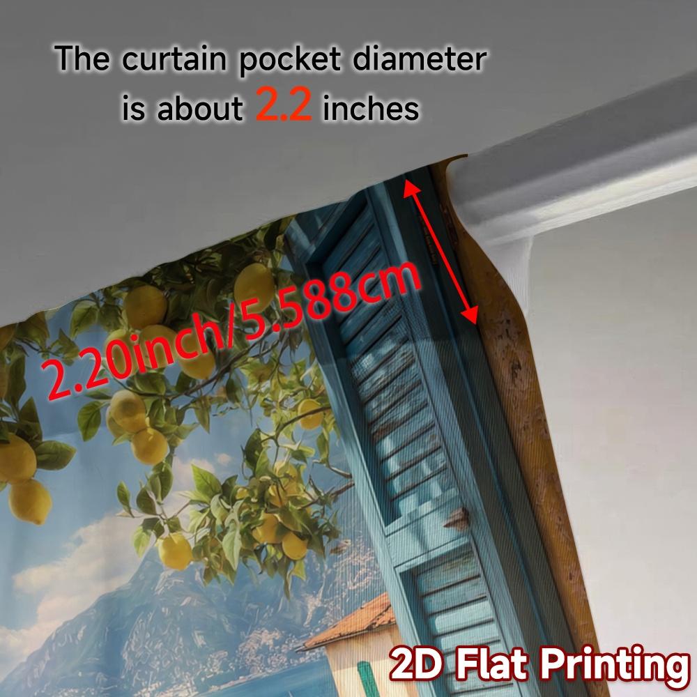 2pcs   2D FLAT PRINTING Curtains (Without Rod) LemonView(1) Chic Chic Curtains Versatile Durable Polyester Curtains Art Deco