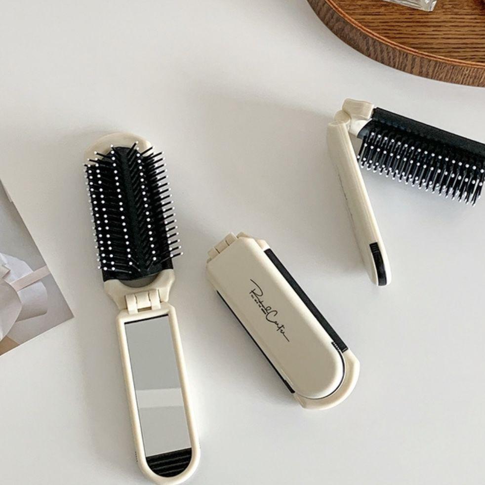 Folding Small Comb Portable Mini with Mirror Massage Comb