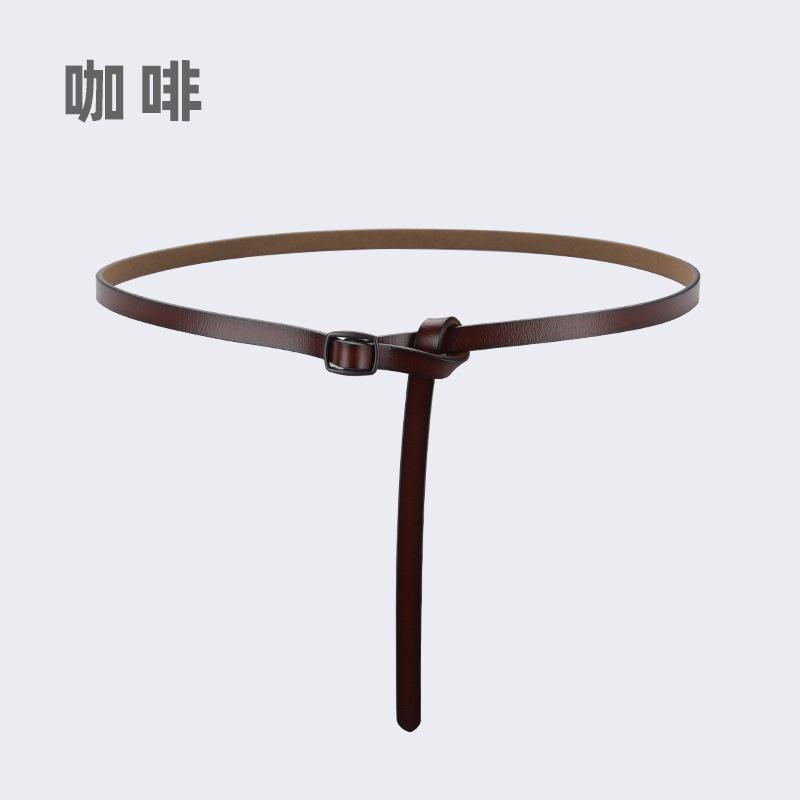 Knotted Leather Thin Belt Women'S Personality Casual Waist Chain Women'S Decorative Dress Shirt Belt