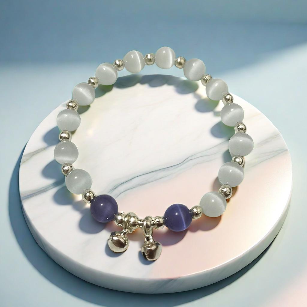 Cat's Eye Moonstone Butterfly Bracelet for Women – Trendy, Versatile Beaded Design, Perfect Student Gift