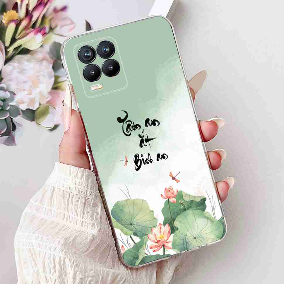 For Realme 8 4G RMX3085 Case Fashion Painted Flowers Soft Silicone TPU Cover For Oppo Realme8 realme 8 6.4" Phone Shell Bumper