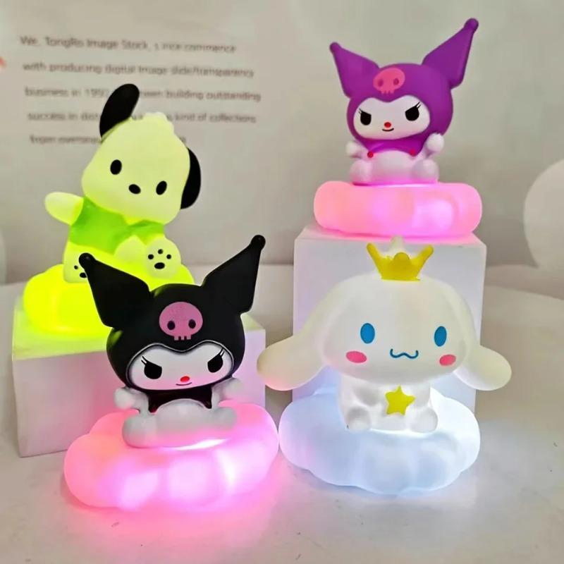 Kawaii Cloud Night Light Characters Kuromi Cinnamoroll Pochacco Eye Protection Led Lamp Bedroom Bedside Decorative Night Lamp