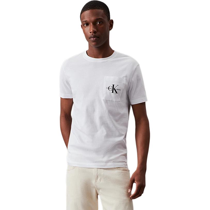 Calvin Klein Jeans Slim Fit Round Neck T-Shirt With Letter Pocket Men Tops Bright-White J30J320936-YAF