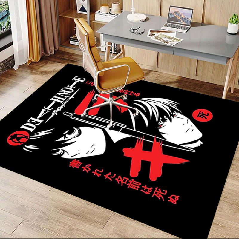 1pc Death Note Home Office, Durable Polyester Floor Mat with Easy, Office Decor, Urban Style, Nonslip Backing
