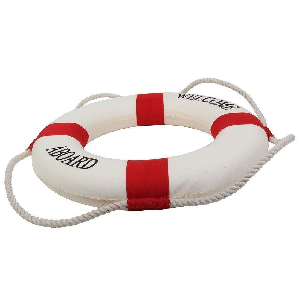 Decorative Welcome Aboard Nautical Lifebuoy Ring Wall Hanging Home