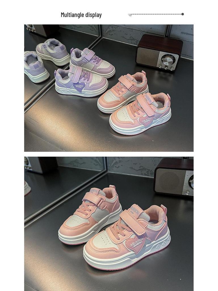 2025 Autumn Korean Style Girls' Heart Low-Top Canvas Sneakers for Children