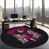 Hitman Bret (1) Round Office Rug Decorative Floor Rug for Office Bedroom Living Room and Home Space
