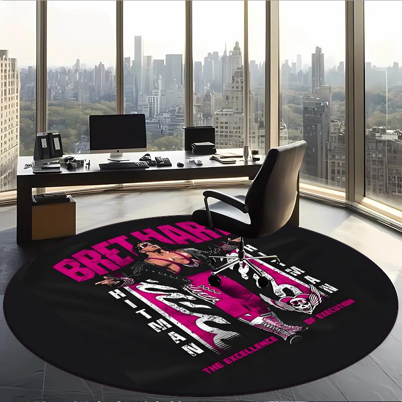 Hitman Bret (1) Round Office Rug Decorative Floor Rug for Office Bedroom Living Room and Home Space