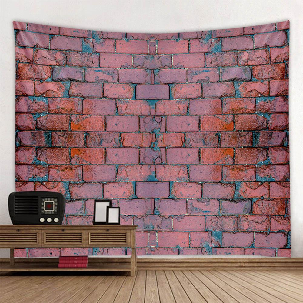 Vintage Stone Wall Tapestry Colorful Wooden Board 3D Brick Wall Art Decoration Wall Hanging Bedroom Living Room Home Decoration