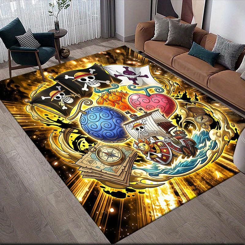 One Piece Elements Anti-Slip Floor Mat, Rectangular Carpet for Living Room, Bedroom and Game Space.xwn
