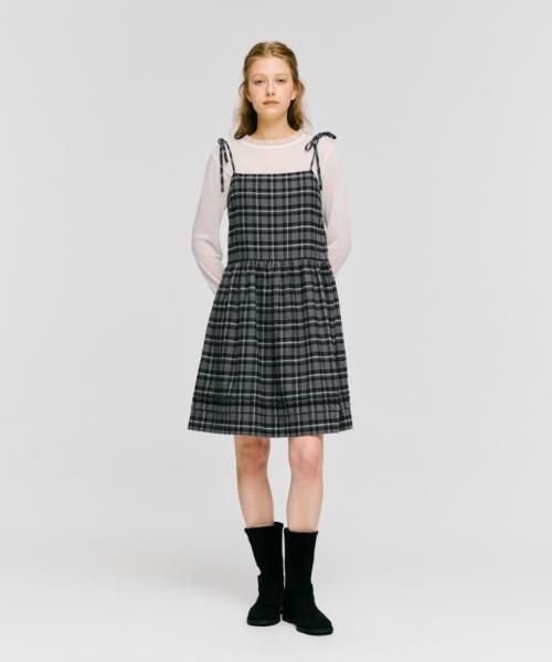 Depound Check Layered Dress [Black]