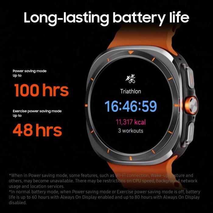 Smartwatch - SAMSUNG - Galaxy Watch Ultra 2025 47 mm LTE - Graues Titan - Saphirglas