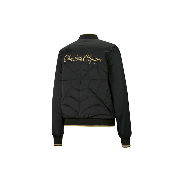 Puma X Charlotte Olympia Collaboration Stand Collar Reversible Casual Jacket Women Jacket Black 598789-01