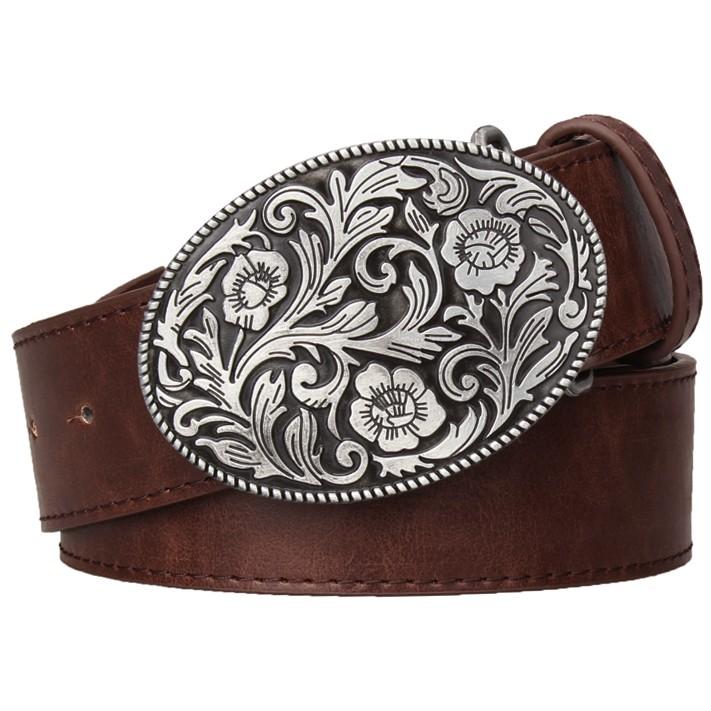 Fashion Women Belt Retro Floral Pattern Flower Design Arabesque Pattern Golden Floral Popular Element Girdle Women Gift