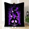 Nightmare Before Christmas Jack Skellington T-Shirt Halloween Purple ShirtBlanket Flannel Throw Blanket for Sofa, Bed, Travel, Camping, Office