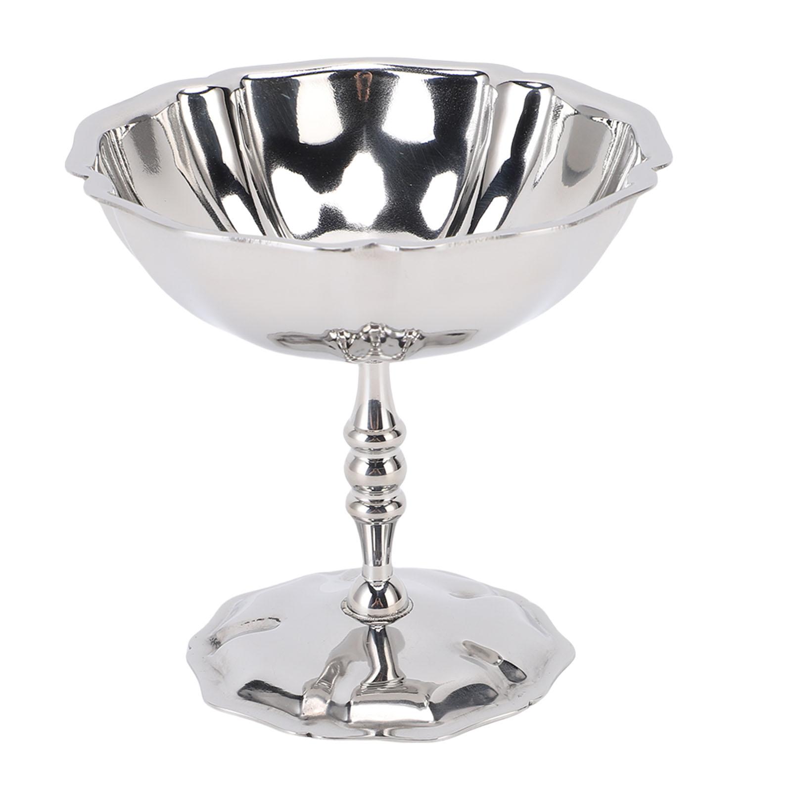 Konnwei Unisex Infant Cream Stainless Steel Ice Cups High Footed Dessert Bowls Tall Footed Cups For Pudding Snacks Frozen Yogurt Cm