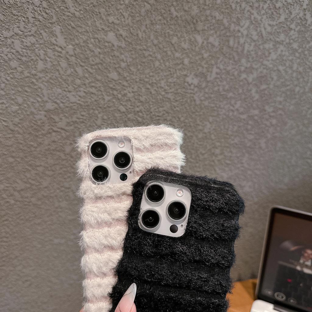 Autumn and Winter Xiaoxiangfeng Plush Is Suitable for Apple 14 Mobile Phone Case 15promax All-inclusive 12 Anti-drop Soft iPhone13 Women