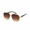 Trendy Polygonal Rimless Double Bridge Sunglasses - Stylish Sunshade Glasses