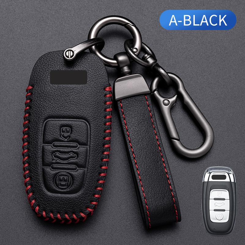 Новый модный чехол для автомобильного ключа для A1 A3 A4 A5 A6 A7 A8 Quattro Q3 Q5 Q7 S4 S5 S6 S7 S8 R8 TT Key Shell Защитные аксессуары чёрный