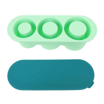 Hollow Cylinder Ice Cube Tray Quick Release Silicone High Low Temperature Resistant with Lid 3 Hollow Cylinder Ice Cube