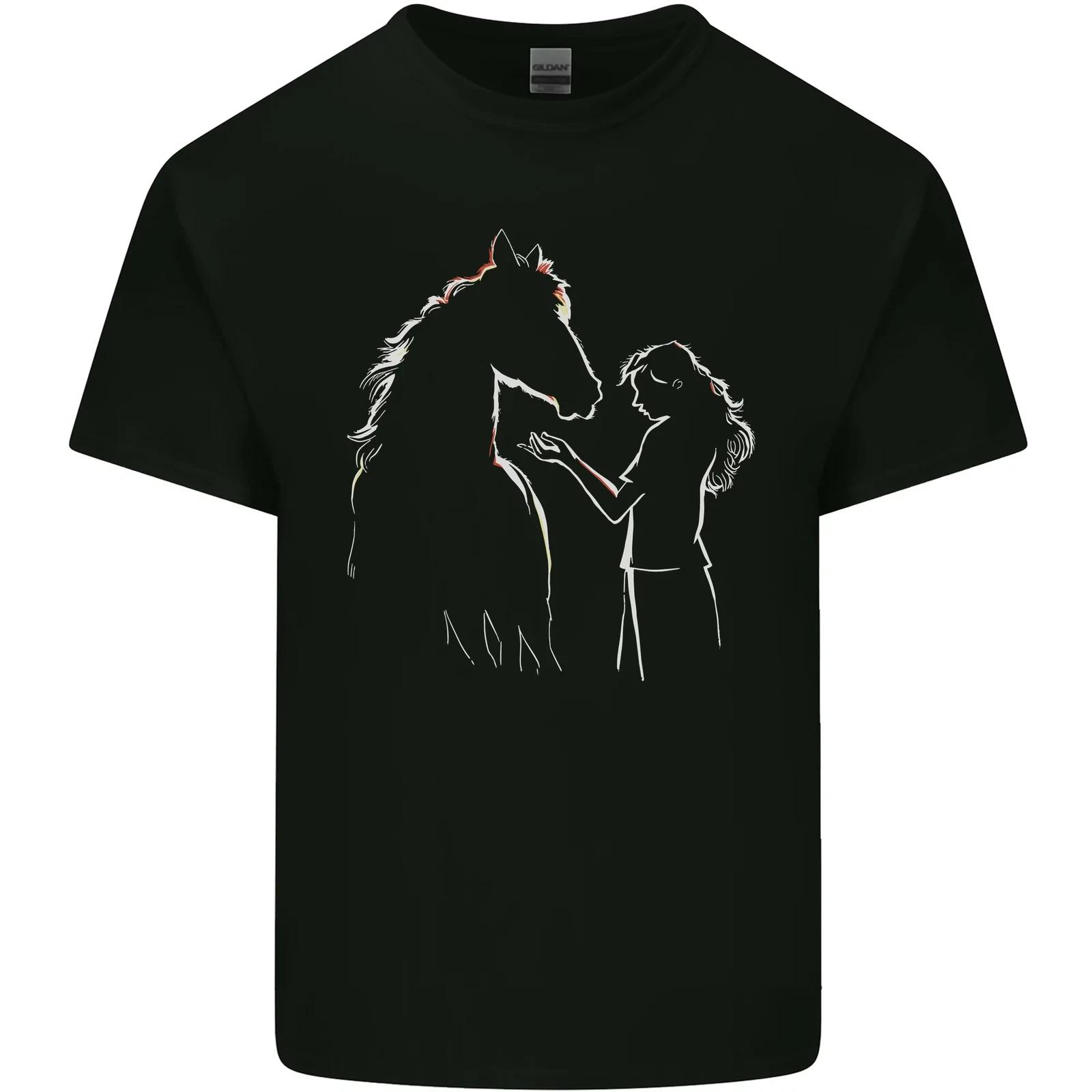 A Horse and Girl Equestrian Riding Kids T-Shirt Childrens 3XL