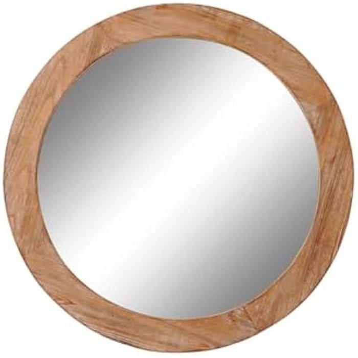 Miroir Mural - DKD HOME DECOR - Marron Naturel - 66 x 5 x 66 cm - Rond - Contemporain