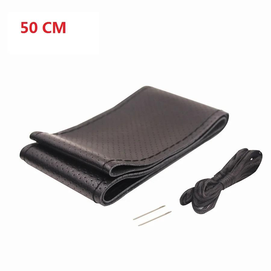 Genuine Leather 42/45/47/50 CM Bus Truck Car Steering Wheel Cover For VOLVO FH FM BENZ IVECO FIAT SCANIA DAF MAN DEUTZ RENAULT