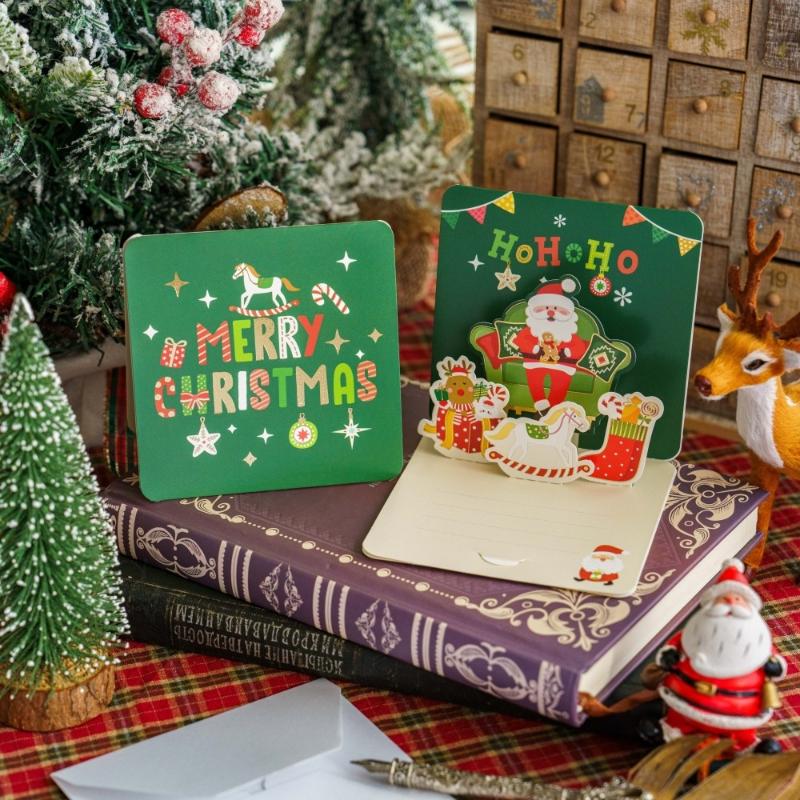 Merry Christmas Cards Set With Envelope New Year Wishes Christmas Gifts Decorative Greeting Xmas Postcards For Xmas 2026