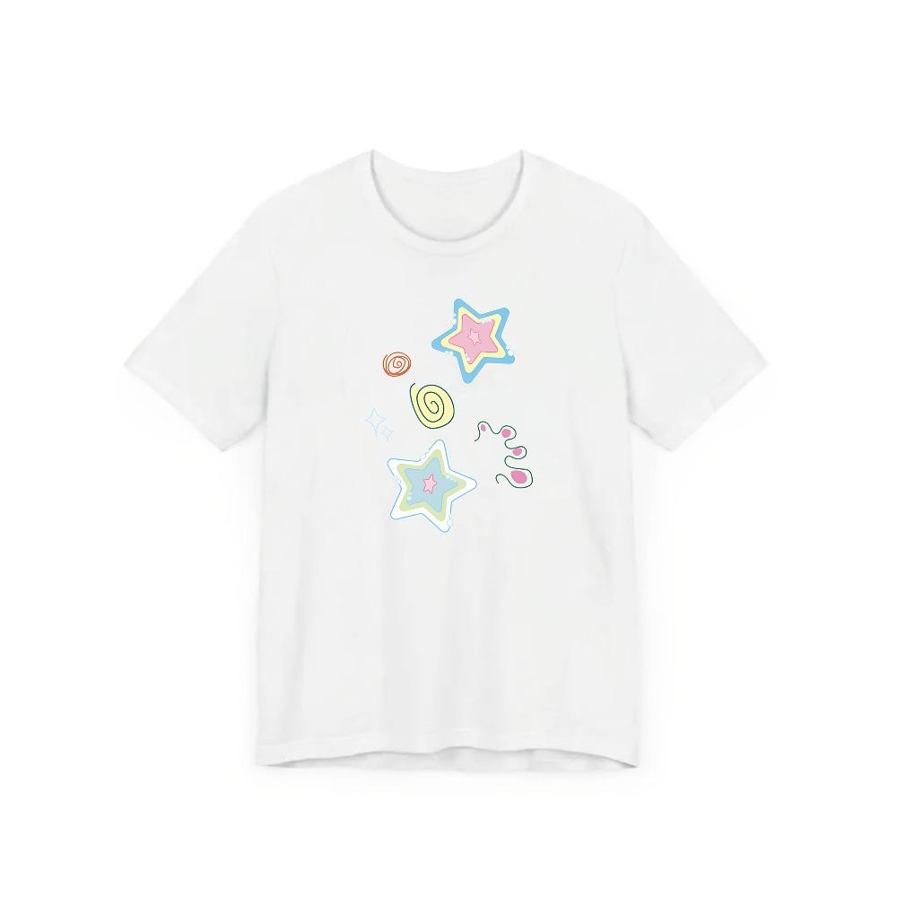 

Artistic Patterns with Cartoon Prints Women S Short Sleeves Suitable for Commuting Casual Wear and Elegant Short Sleeves S