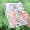 Waterproof PVC Pencil Pouch Large Capacity Square Rectangle Transparent Storage Bag Visible Clear Stationery Stickers Bag