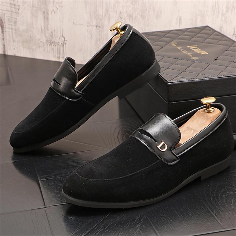 

Мужские мокасины, мужская удобная обувь для вождения, кожаные мужские повседневные мягкие туфли на плоской подошве, нескользящие мужские туфли для ходьбы, мужские туфли без застежек 38 чёрный