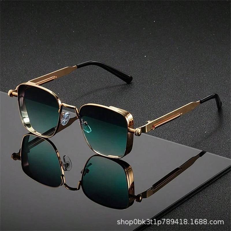 

Metal European and American new retro square steampunk men s sunglasses fashion personality Indian sunglasses